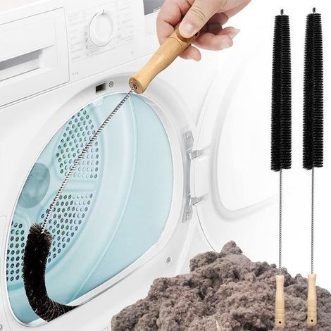 Ensemble de nettoyage de conduit de sèche-linge en 2 pièces – Brosse de nettoyage ménager – Brosse longue et flexible – Pour les peluches, la poussière et les poils d'animaux – Convient pour le sèche- (1/3)