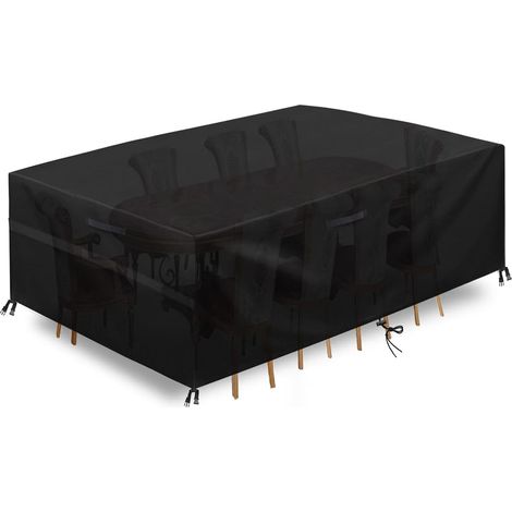 Housse Salon de Jardin 600D Oxford Tissu Housse de Protection pour Mobilier Housse de Table de Jardin Imperméable Bâche de Protection avec Corde et Boucle Verrouillage(158X76X71cm) (1/4)