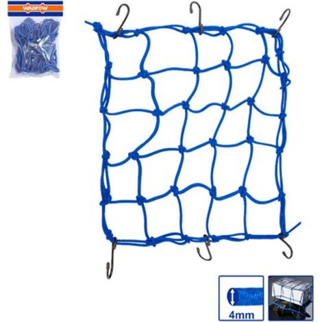 Filet de chargement WADFOW 90x150cm, corde en PP et caoutchouc, 6 crochets électrophorétiques (1/4)