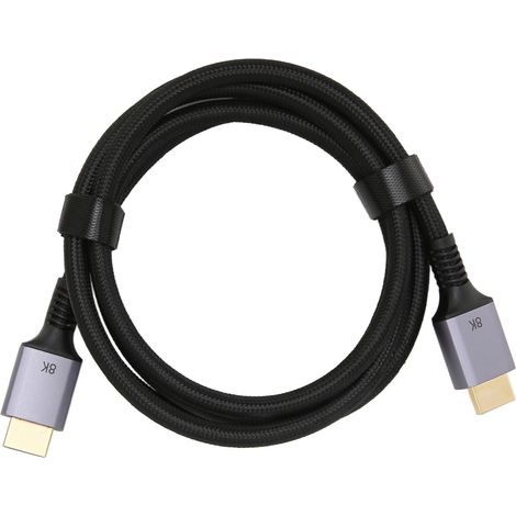Câble vidéo HD 8K, interface multimédia HD
2.1, 8K à 60 Hz, 4K à 120 Hz, son surround 3D, longueur 1,5 m (4,9 pi). (1/5)