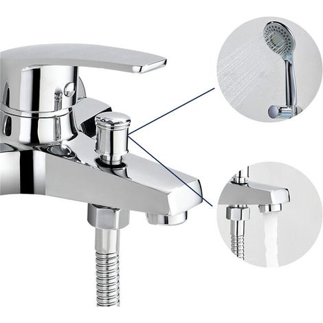 Robinet Mitigeur de Baignoire Robinet bain/douche Mitigeur en Laiton Chromé (1/4)