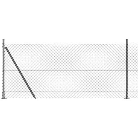 Maison Exclusive - Zaunpfosten Grau 10 x 1 m (40 x 40 mm Maschen)