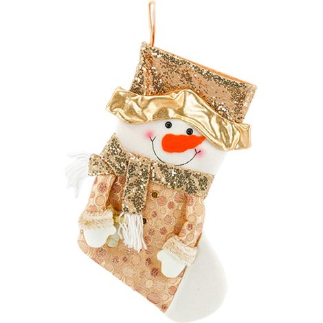 1 calcetín navideño, diseño de muñeco de nieve en 3D, poliéster suave, decoración del hogar, regalo (1/2)