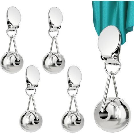 Pesas para manteles, 4 piezas, 2,5 x 7,5 cm, Acero inoxidable, Clips para manteles duraderos y antideslizantes (68 g), cortinas y mesas de picnic (1/5)