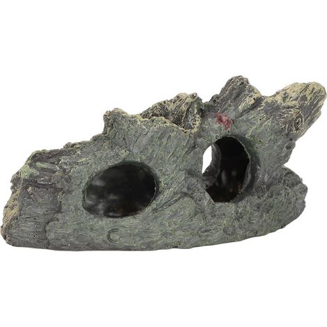 Tronc d'arbre résine creux pour aquarium, déco paysage naturelle pour bac à poissons et terrarium reptile, ornement tronc ajouré (1/5)