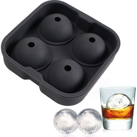 Kugelförmige Eisform – für Whisky und Cocktails – Leichtes Herauslösen durch Biegen – 2 Stück (1/5)