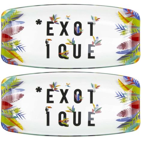 Plat en verre déco Exotique 19 cm (Lot de 2) (1/4)
