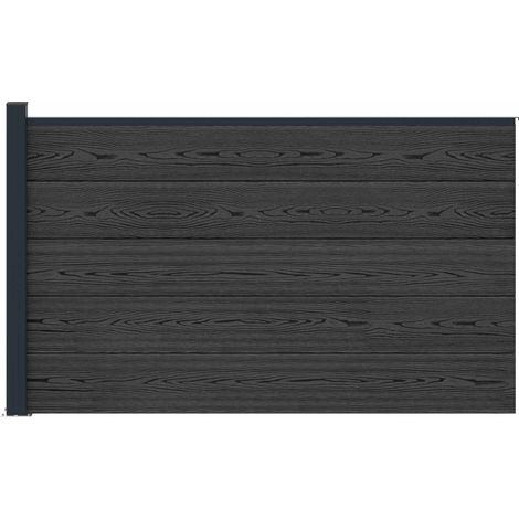 vidaXL Fence Panel WPC and Aluminium Black (1/3)