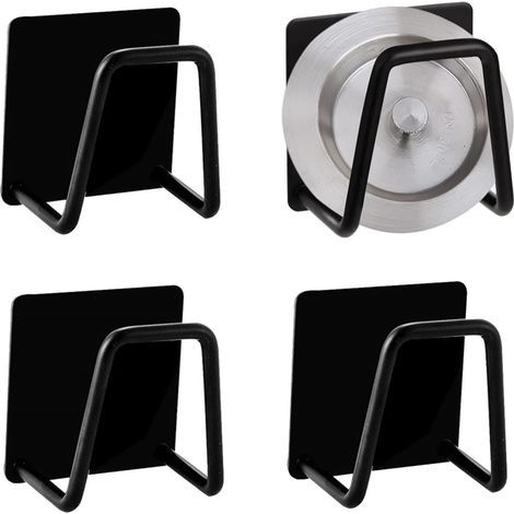 Soporte para esponjas de acero inoxidable, 4 piezas. Soporte autoadhesivo para esponjas. Gancho para colgar en la pared del fregadero. Autoadhesivo. No requiere perforación. Ideal para el almacenamien (1/5)