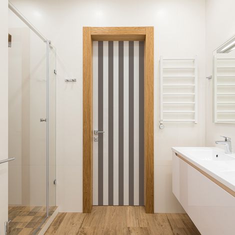 Sticker porte, rayures Taupe, tendance, 204 cm X 73 cm (1/5)