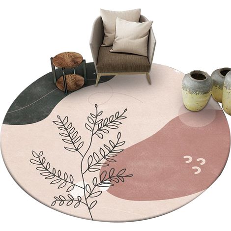 Tapis Rond - 60 x 60 cm - Pour Chambre À Coucher Salon Bureau Cuisine Entrée - Anti-Dérapant - 1 Pièce (1/5)
