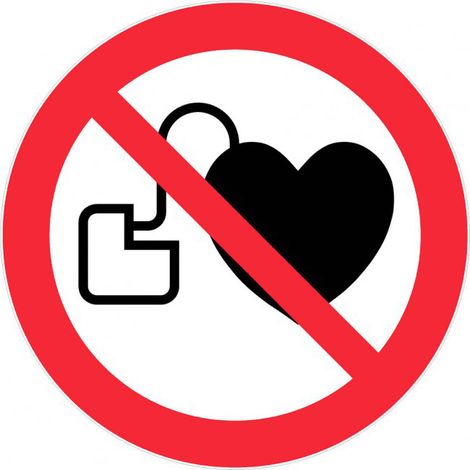 Panneau Interdit aux personnes sous stimulateur cardiaque - Rigide Ø300mm - 4062495