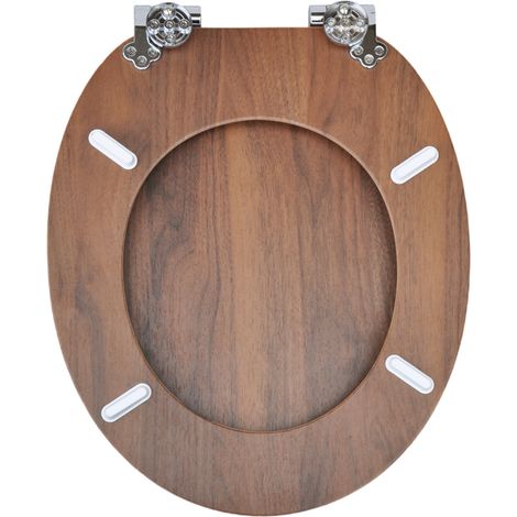 Abattant de toilette robuste en MDF, fermeture automatique en douceur pour une utilisation dans la salle de bain (1/5)