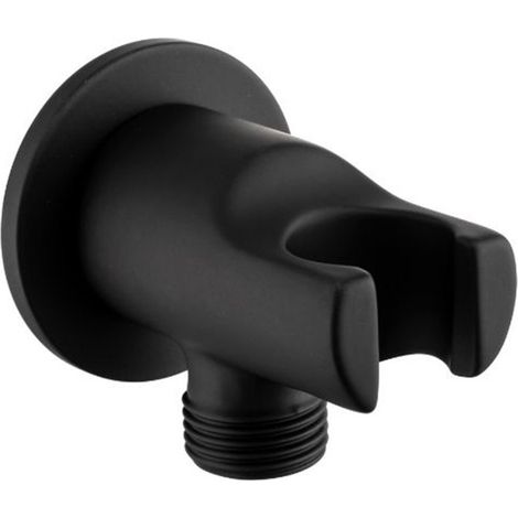 Presa acqua tonda con supporto M.M. 1/2" nero opaco in ottone   Tecom (1/3)