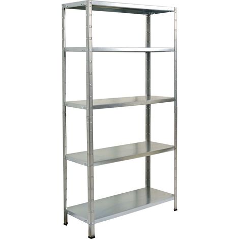 SCHULTE Regalwelt Rayonnage emboîtable avec 5 tablettes PowerMAX, charge utile 65 kg, 190x100x40 cm (HxLxP), galvanisé, rayonnage de stockage, rayonnage d’atelier, rayonnage de cave, rayonnage de gara (1/4)