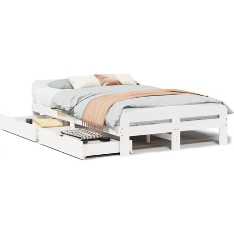 Maison Exclusive - Letto senza Materasso Bianco 135x190 cm Legno Massello di Pino