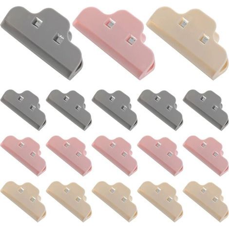 Alimentaire D'étanchéité Clips,18 Pièces Clip Fermeture Cuisine Coloré Durable Clips D'étanchéité En Plastique Réutilisable Clip Fermeture Sachet pour Aliments et Collation Stockage (1/5)