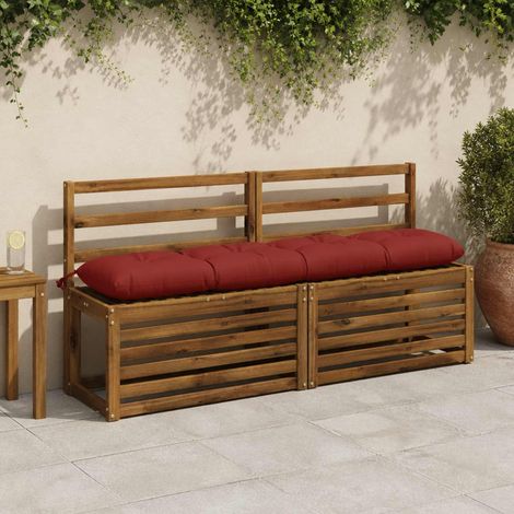 vidaXL Cojín de banco VIANEN 100% Poliéster Rojo 140 x 30 x 12 cm (1/5)