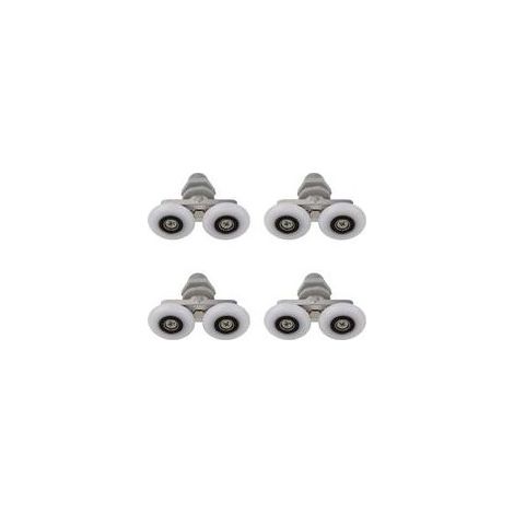 Roulettes Doubles pour Porte de Douche Roulettes pour Porte de Douche Roulettes Coulissantes Porte Salle de Bain Douche Rouleau de Douche de Rechange,Pièces de rechange pour salle de bain 27mm 4 PCS (1/4)