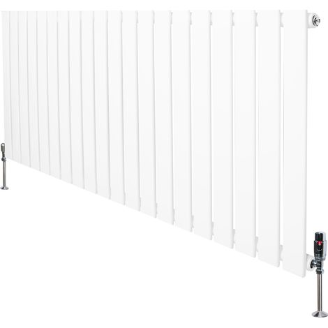 Radiador Moderno Blanco 60×140 cm de Columna Simple con Válvulas Termostáticas  Acero Premium 1.5 mm, 1270 W, Cepillo y Kit de Fijación Incluidos – Calefacción Eficiente y Elegante (1/5)