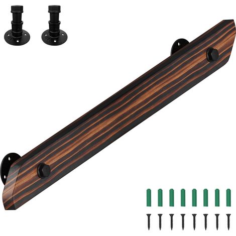 Wolketon Main courante décorative 80 cm en pin massif marron, style moderne rétro, pour escalier intérieur grenier jardin (1/5)