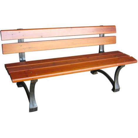 Panchina da Giardino 2 Posti 150x72x58 cm in Ghisa e Legno Teak Scuro