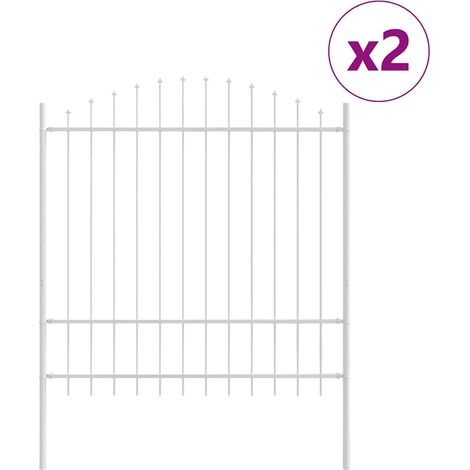 Maison Exclusive - Gartenzaun 2 pcs Weiß 170 x 215 cm Pulverbesch