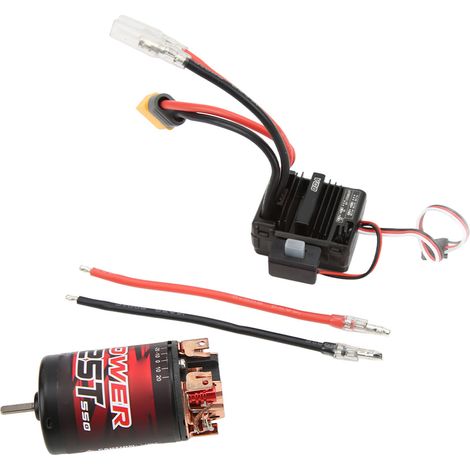 Moteur à balais 550 à 3 emplacements, 25 dents, avec variateur électronique de vitesse (ESC) 80 A, kit de pièces détachées pour voitures RC 1/10 et 1/12. (1/5)