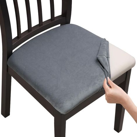 Housse Assise Chaise - Jacquard Élastique Polyester-Spandex - Pour Chaises Salle À Manger Bureau Cuisine Hôtel - 4 Pièces (1/5)