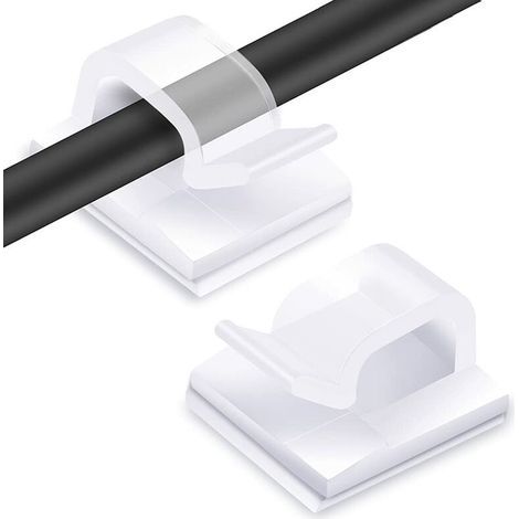 120 clip per cavi, fascette adesive per cavi, organizer per cavi, clip autoadesive per cavi, clip per cavi elettrici, per la gestione dei cavi, trasparenti (1/5)