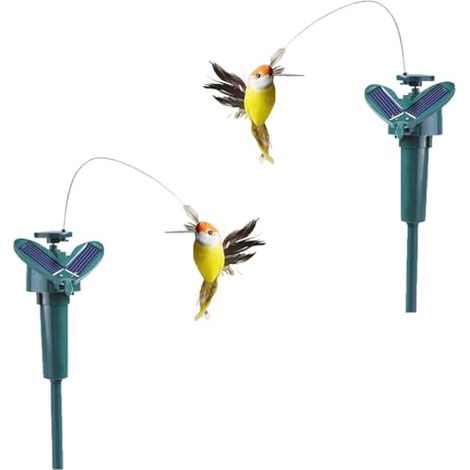 [JAMAIS UTILISÉ]2 Pieces Colibri Solaire - 1388 Cm Solaration Colibri Flottant En ABS,Réaliste Colibri Solaire Exterieur Jardin,Colibri Solaire Anti Insectes,Colibri Anti Mouche Solaire,pour Jardin Et (1/5)