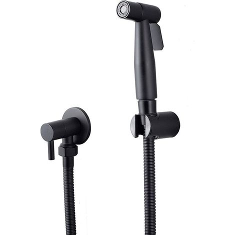 Pulvérisateur De Toilettes Pour Bidet Et De Toilettes En Acier Inoxydable, Kit De Pulvérisateur De Bidet, Pulvérisateur De Robinetterie Pulvérisateur De Wc Shattaf (Noir) (1/5)