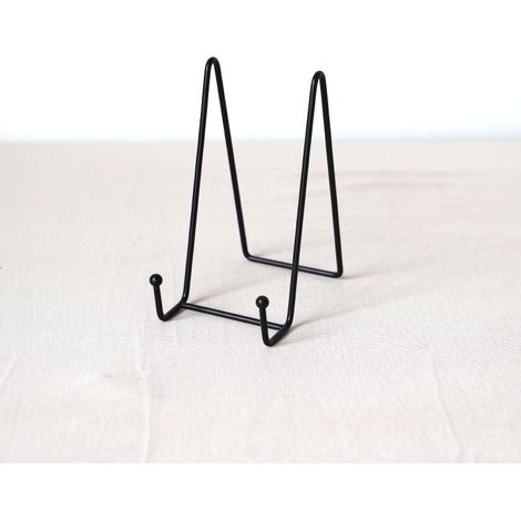 Lot de présentoirs pour assiettes - Supports d'assiettes noirs de 10 cm, chevalets en fer, cadres métalliques pour photos, vaisselle et objets décoratifs. (1/5)