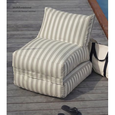 [GEBRAUCHT] B-Ware Mokebo Outdoor Sitzsack Summerdream Bean Bag Gartenliege Relaxliege Creme Grau