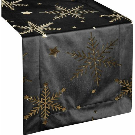 Weihnachtstischläufer 20B 40x140 cm schwarz