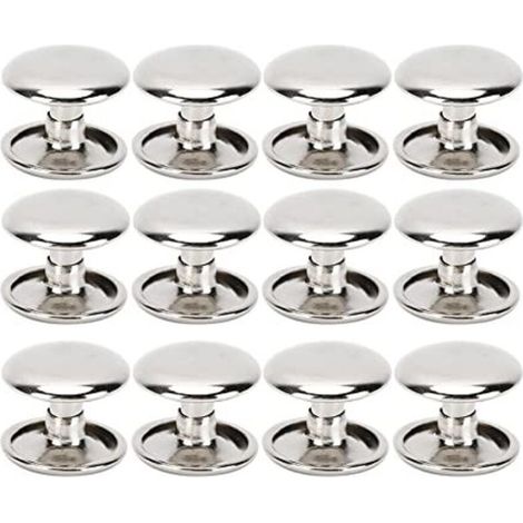 Lot de 200 rivets tubulaires en métal à double tête pour cuir, réparation, sacs, ceintures, chaussures, couture, décoration, 12 x 10 mm (argent) (1/4)