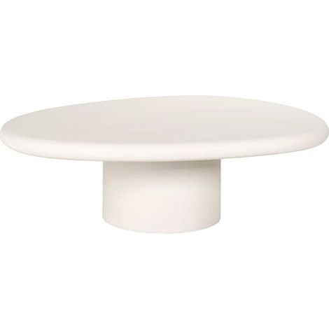 Table de Café Épurée Finition Plâtre - Blanc pur (1/4)