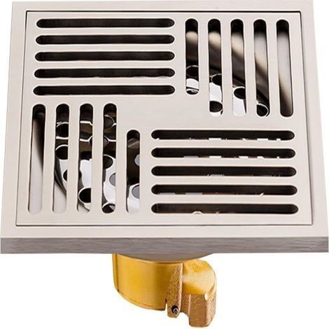 Drain de Douche Carré Siphon De Sol Anti-Odeur, Acier Inoxydable Drain de Plancher avec Passoire Filtre, pour Cuisine, Salle de Bain, Garage,Sous-Sol, Toilette. (10x10cm -B) (1/4)