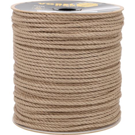 Juteseil 8 mm, 300 m, 3-litzig, natur