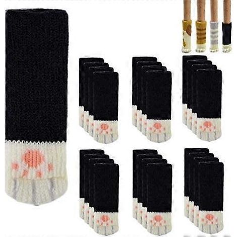 Set mit 24 rutschfesten Socken mit Katzenpfotenabdruck für Stühle und Holzböden. Zuverlässiger und niedlicher Schutz für Möbel und Böden.