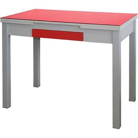 Mesa de cocina extensible Victoria acabado rojo, 100/160 X 60 X 76 cm (largo x ancho x alto) (1/3)