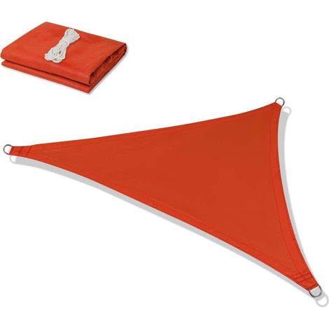 Auvent pare-soleil triangulaire pour camping en plein air/piscine/jardin/plage/parc, auvent de protection UV, tissu pare-soleil imperméable à la pluie Orange 333M (1/5)