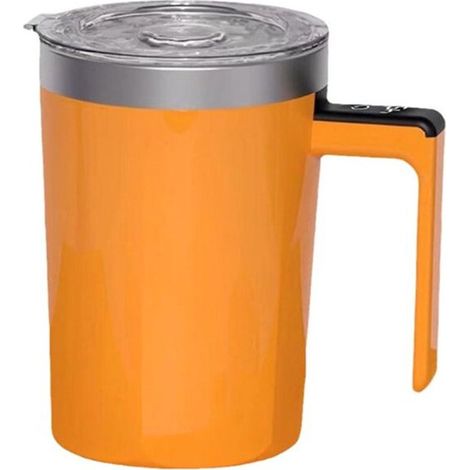 400 ml, Agitador eléctrico, taza de café magnética recargable portátil con agitador, apta para café, leche, cacao y otras bebidas (naranja) (1/5)