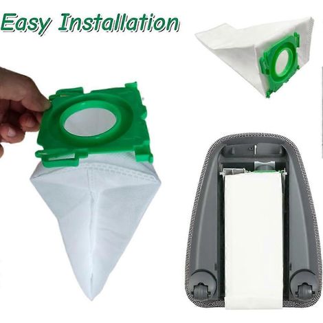 Paquete de 10 bolsas para aspiradora 6629ER para aspiradoras SEBO Airbelt Serie K, caja de filtro Ultra de 4 capas con tapas 6629ER() (1/4)