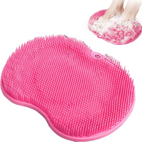 Tapis de massage des pieds en PVC, pour salle de bain, avec ventouses, nettoyant pour les pieds, 23,5 x 29,5 cm, violet, à suspendre (1/5)