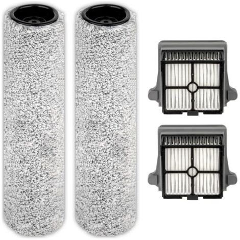 4 Pièces - Rouleau Brosseur - Filtre HEPA - Compatible Tineco S7 Pro S6 - Nettoyage Sol Dur - Version Détachable - Blanc - 28x5cm (1/5)