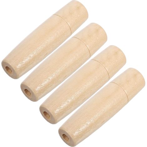 Lot de 4 Poignées de Lime en Bois Beige Interface 7mm, Poignée Stable et Confortable pour Outils de Quincaillerie, pour Cuisines Commerciales et Maisons (1/5)