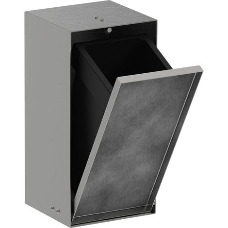 hansgrohe XtraStoris Rock Einbau Abfalleimer Edelstahl gebürstet mit befliesbarer Tür 300x150x140mm (1/6)