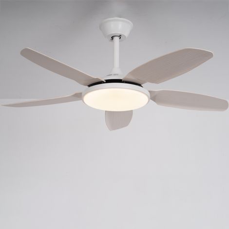 Ventilateur de plafond de 110 cm avec lumière et télécommande, Plafonnier LED à intensité variable avec 3 pales, 6 vitesses, minuterie (1/5)