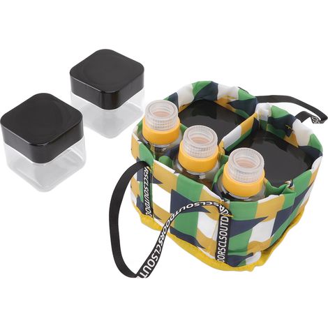Boîtes à épices 7 récipients étuis assaisonnement nomades pour camping barbecue pique-nique avec sac de rangement noir (1/5)